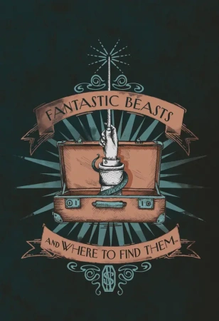 Обложка для паспорта. Фантастические твари. Чемодан