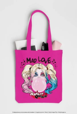 Сумка. Харли Квинн (розовая, 38х43 см, длина ручек 58 см)